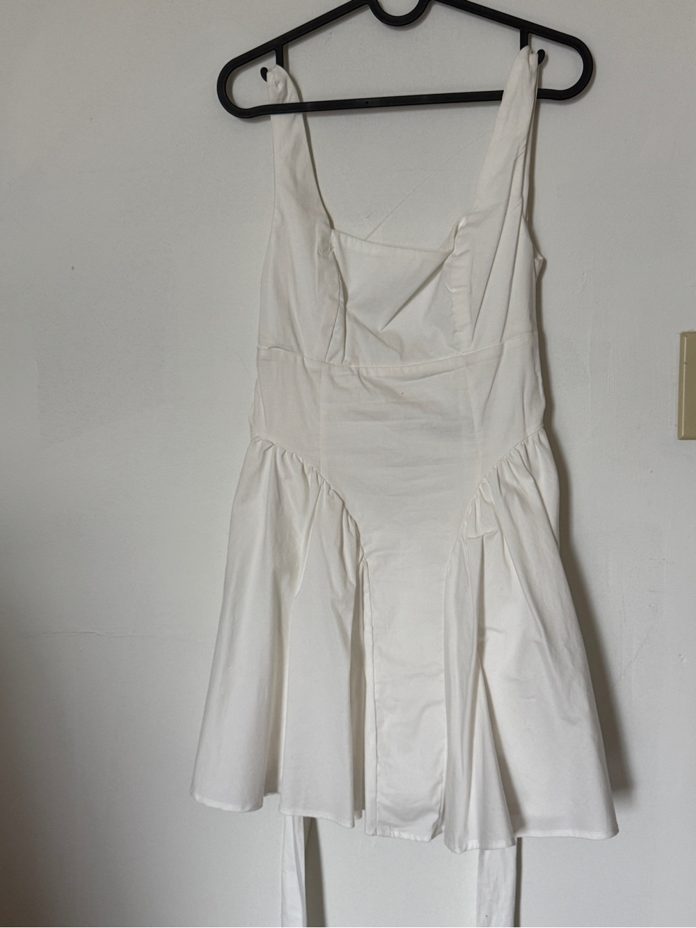 Women's White Sleeveless Fit-and-Flare Dress